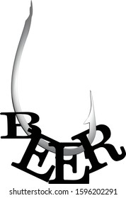 iron hook with beer lettering