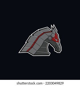 
Iron horse head mascot design