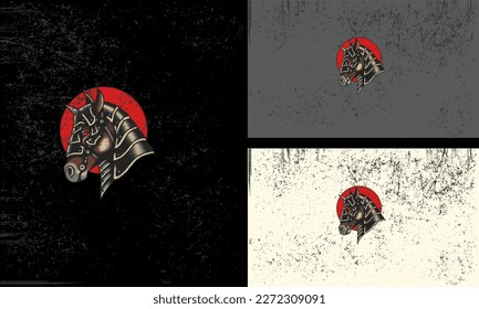 iron horse head vector illustration mascot design