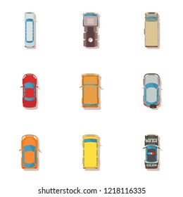 Iron horse icons set. Cartoon set of 9 iron horse vector icons for web isolated on white background