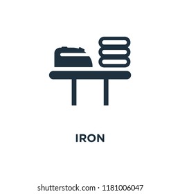 Iron icon. Black filled vector illustration. Iron symbol on white background. Can be used in web and mobile.