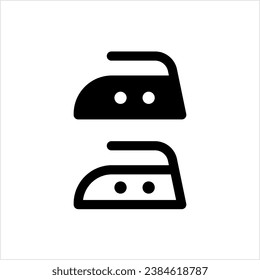 Iron Icon, Cloth Electric Iron, Steam Vector Art Illustration