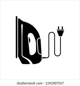 Iron Icon, Cloth Electric Iron Vector Art Illustration