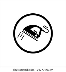 Eisernes Symbol. Vektorgrafik-Ikone für Trockene und Dampfbügeleisen. Wäschestücksymbol. Einfacher umrissener Designstil.