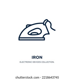 iron icon from electronic devices collection. Thin linear iron, equipment, collection outline icon isolated on white background. Line vector iron sign, symbol for web and mobile