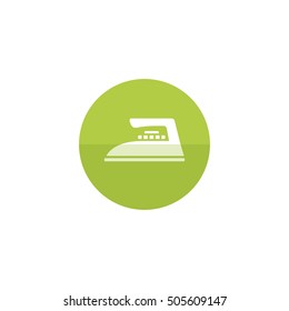 Iron icon in flat color circle style. Laundry equipment electric appliance