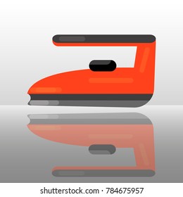 Iron icon. Flat. Red color. Logos or emblems.
