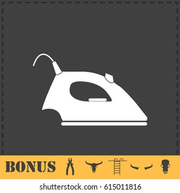 Iron icon flat. Simple vector symbol and bonus icon