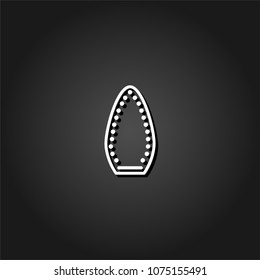 Iron icon flat. Simple White pictogram on black background with shadow. Vector illustration symbol