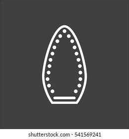Iron icon flat. Vector white illustration isolated on black background. Flat symbol