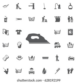 Iron icon on the white background. Set of cleaning icons