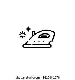 Iron icon, outline editable stroke. For laundry, dry cleaning, housekeeping services. Flat vector design. Modern graphic design. Home appliance. House laundry.