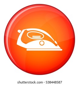 Iron icon in red circle isolated on white background vector illustration