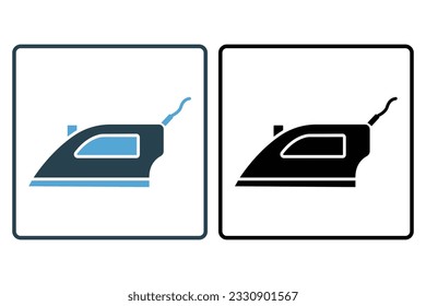 Iron icon. icon related to electronic, household appliances. Solid icon style design. Simple vector design editable