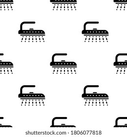 Iron Icon Seamless Pattern, Cloth Electric Iron, Steam Vector Art Illustration