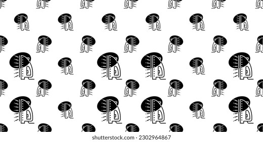 Iron Icon Seamless Pattern, Cloth Electric Iron, Steam Vector Art Illustration