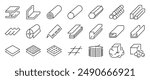 Iron icon set. It includes metal, sheet, material, construction, building, and more icons. Editable Vector Stroke.