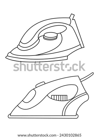 Iron icon set of smoothing vector icons. Dry and steam iron vector icon set. Iron flat line icons set. Flat iron sign illustration.
