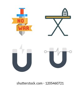 iron icon set. vector set about magnet, sword and iron board icons set.
