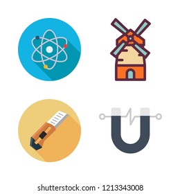 iron icon set. vector set about mill, magnet, physics and cutter icons set.