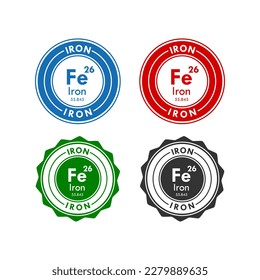 iron icon set. vector illustration in 4 colors options for web design
