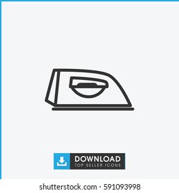 iron icon. Simple outline iron vector icon. On white background.