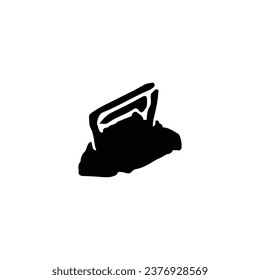 Icono de hierro. Símbolo de fondo de póster de la empresa de limpieza en seco de estilo sencillo. Elemento de diseño del logotipo de la marca de hierro. Impresión de camisetas de hierro. Vector para pegatinas.
