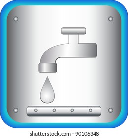 iron icon with iron tap and drop