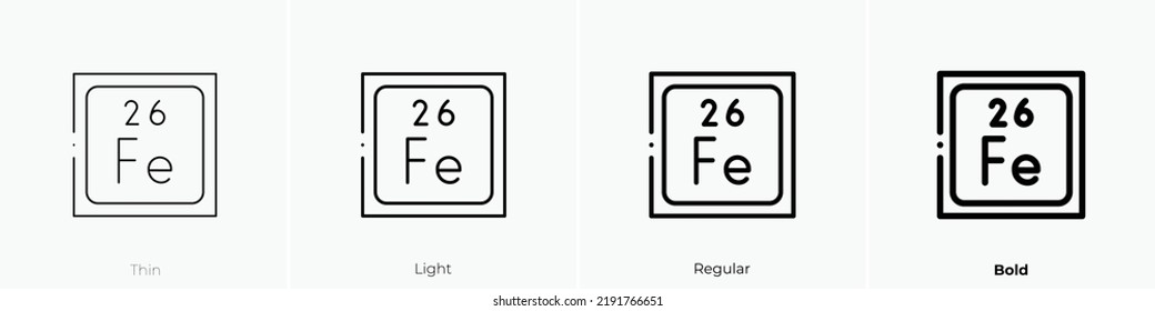 iron icon. Thin, Light Regular And Bold style design isolated on white background