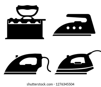 iron icon in trendy flat style. set.