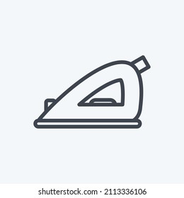 Iron Icon in trendy line style isolated on soft blue background