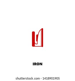 iron icon. iron vector design. sign design. red color