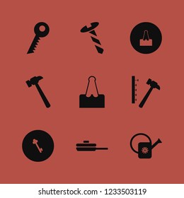 iron icon. iron vector icons set hammer nails, screw, key and hammer