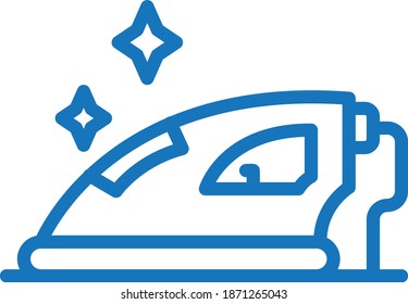 Aislamiento vectorial de icono de hierro. icono de hierro de tela