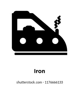 Iron icon vector isolated on white background, logo concept of Iron sign on transparent background, filled black symbol