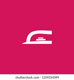 iron icon vector. iron sign on pink background. iron icon for web and app