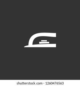 iron icon vector. iron sign on black background. iron icon for web and app