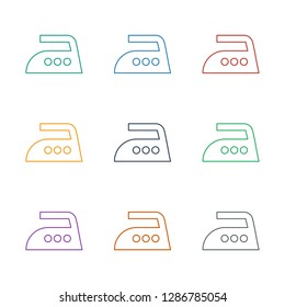 iron icon white background. Editable line iron icon from cleaning. Trendy iron icon for web and mobile.