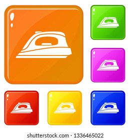Iron icons set collection vector 6 color isolated on white background