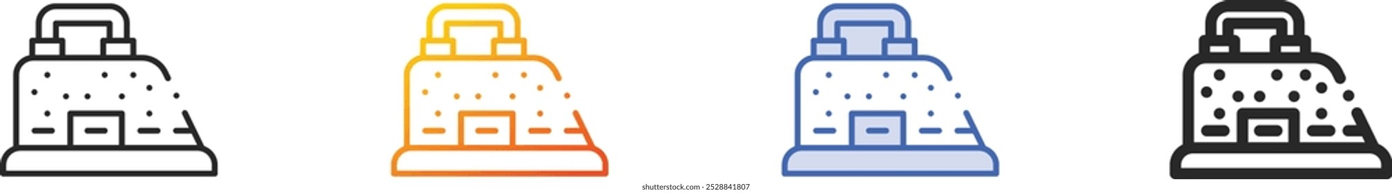 icono de hierro. Diseño lineal delgado, degradado, trazo azul y estilo audaz aislado sobre fondo blanco