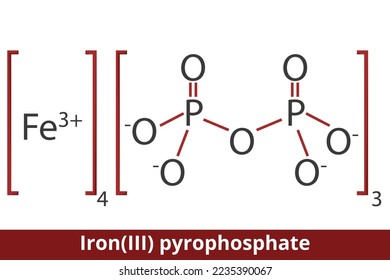 Iron (III) pyrophosphate. An inorganic chemical compound prepared by heating the mixture of iron(III) metaphosphate and iron(III) phosphate under oxygen. Chemical structure.