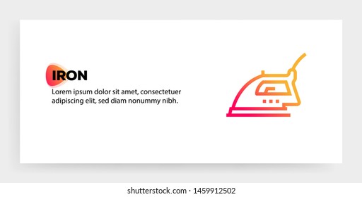 IRON AND ILLUSTRATION ICON CONCEPT