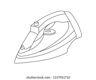 Iron  illustration and icon, Laundry machine, House cleaning