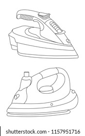Iron  illustration and icon, Laundry machine, House cleaning