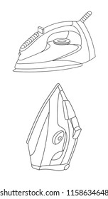 Iron  illustration and icon, Laundry machine, House cleaning