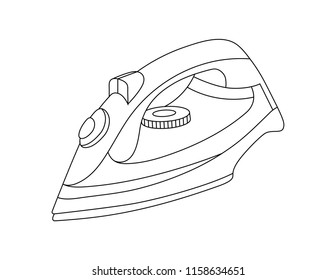 Iron  illustration and icon, Laundry machine, House cleaning