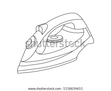 Iron  illustration and icon, Laundry machine, House cleaning