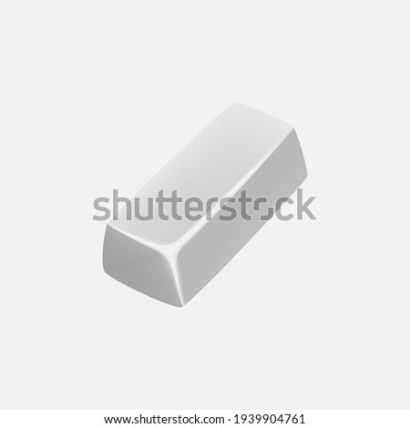 Iron ingot vector icon for game interface. Simple sprite for interface. Can be used like craft element. Game design asset.