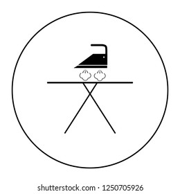 iron and ironing board vector icon