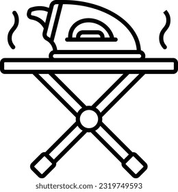 Iron with Ironing Boards concept, Irons and Garment Steamers Stands vector icon design, Housekeeping symbol, Home cleaning sign, Professional cleaners equipment stock illustration